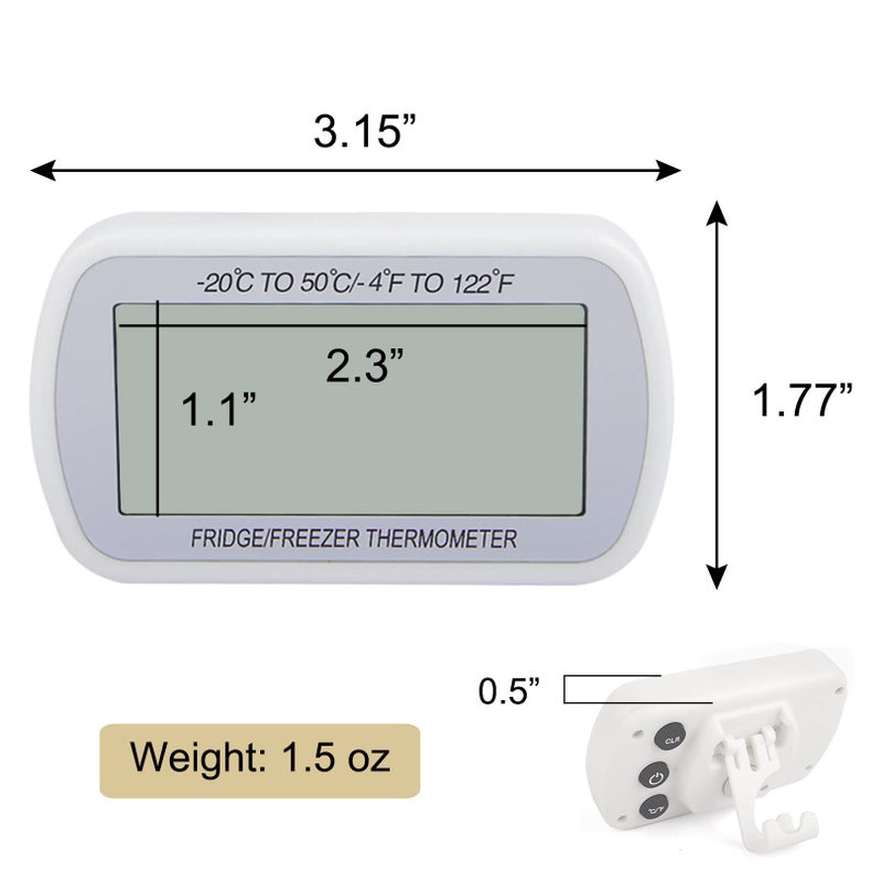 AEVETE 4 Pack Waterproof Digital Refrigerator Thermometer Large LCD, Freezer Room Thermometer with Magnetic Back, No Frills Easy to Read - Image 5